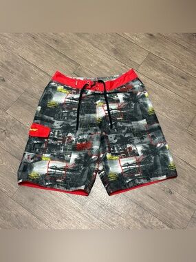 RSSURF Men's Graphic Print Board Shorts Size 32